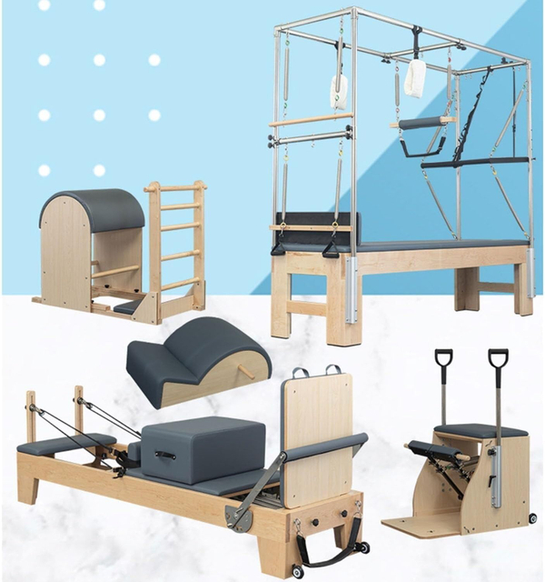 XYSFITNESS Склопиви пилатес студио сет од пуног дрвета (5 комада)