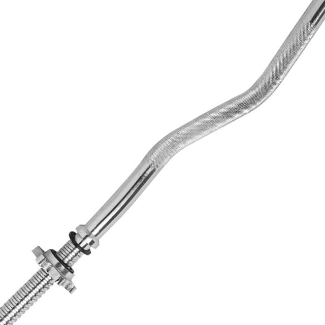 થ્રેડેડ સ્પિન-લોક કોલર્સ સાથે 47-ઇંચ EZ કર્લ બાર