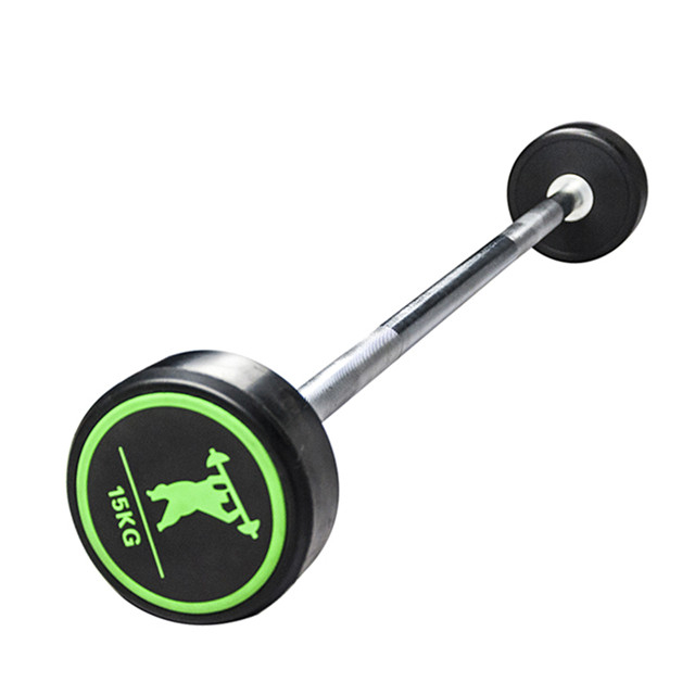 Комерцијалне фиксне равне шипке обложене гумом (10-55 кг)