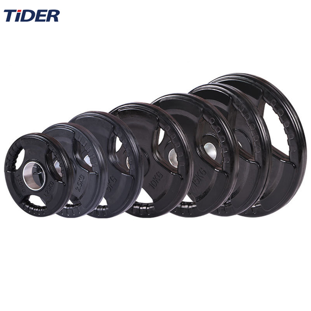 ട്രൈ-ഗ്രിപ്പ് റബ്ബർ പൊതിഞ്ഞ വെയ്റ്റ് പ്ലേറ്റുകൾ (1.25kg മുതൽ 25kg വരെ)