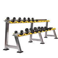 Rack resistente de 2 camadas com conjunto de halteres hexagonais
